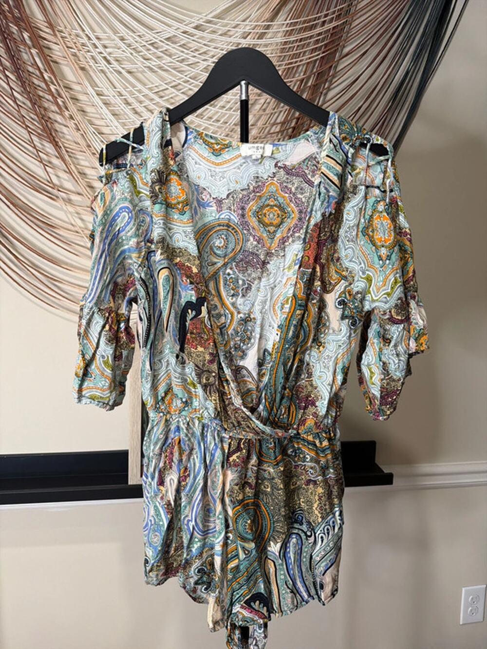 Umgee Boho romper flutter sleeve S 3283